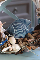 Grot, marynistyczny wianek z ceramiczną rybą, śr.36cm