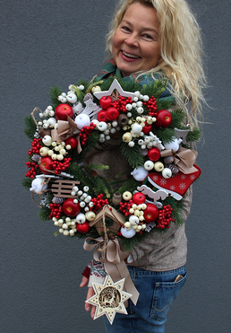 uroczy wianek / stroik dekoracyjny Christmas with tenDOM, śr.40cm