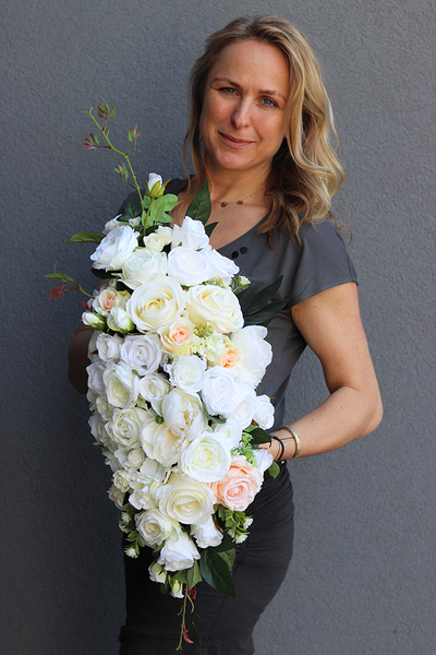 ekskluzywna kompozycja kwiatowa Laos Verdana, wys.30cm, dł.50cm