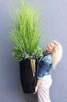 Fiberglass Grande Tenomo, trawy i sukulenty w donicy fiberglass,wys.160cm 