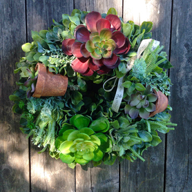 wianek dekoracyjny z kaktusami Sukulent 1, śr.32cm 