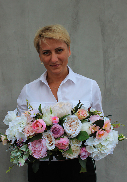 elegancka kompozycja kwiatowa / bukiet Pink Palladium 3, dł.55cm