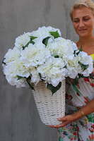 kosz Love Provance z białymi hortensjami, wys.55cm