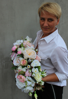 elegancka kompozycja kwiatowa / bukiet Pink Palladium 3, dł.55cm