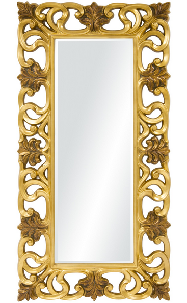 Gold Leaves, stylowe lustro w złotej ramie, wym.180.5x91x5cm 