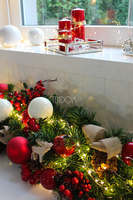 girlanda / dekoracja na stół Karminowa, dł.1.6m