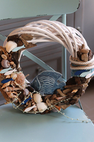 Grot, marynistyczny wianek z ceramiczną rybą, śr.36cm