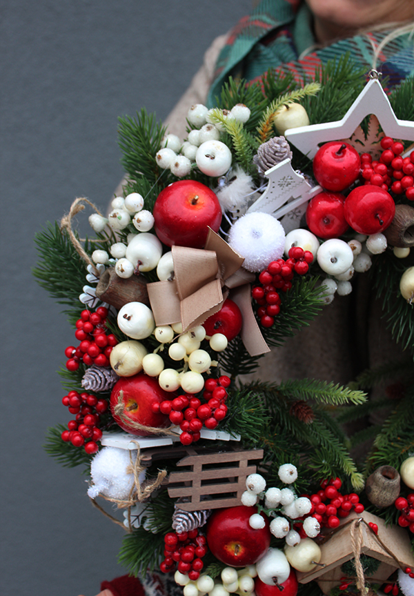 uroczy wianek / stroik dekoracyjny Christmas with tenDOM, śr.40cm  