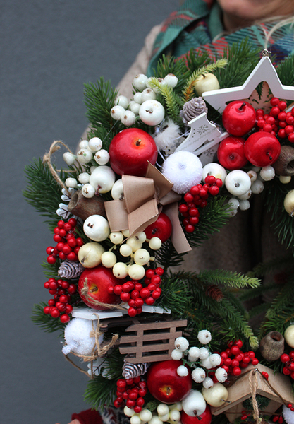 uroczy wianek / stroik dekoracyjny Christmas with tenDOM, śr.40cm