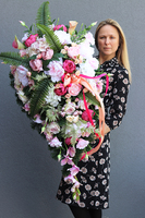 Mellona, duża dekoracja / wiązanka nagrobna, dł.110cm 