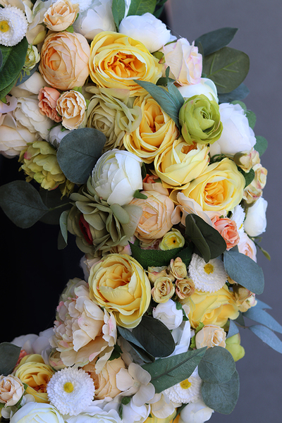 Nelina, dużych rozmiarów słoneczny wianek na drzwi, śr.64cm