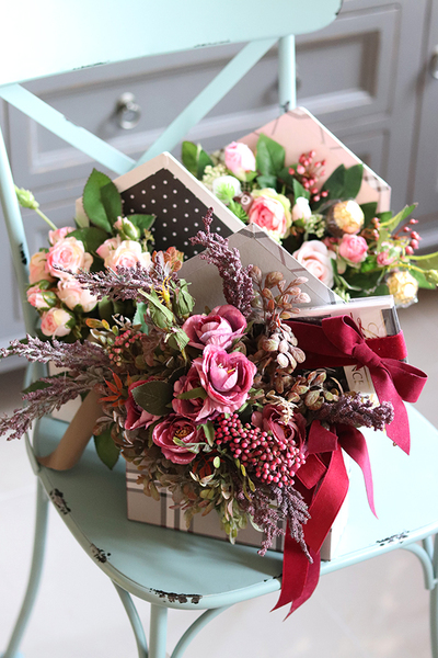 bardzo urocza koperta flowerbox z czekoladą, Relano, wym.30x35cm 