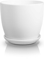 Amsterdam donica ceramiczna o okrągłej podstawie biel 15x14cm