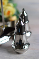 Glamour Spring, solniczka i pieprzniczka na podstawie, nikiel, wym.15.3x8x19cm