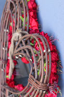 bardzo duże wiklinowe Serce w Czerwieni, wym. 80x80cm 