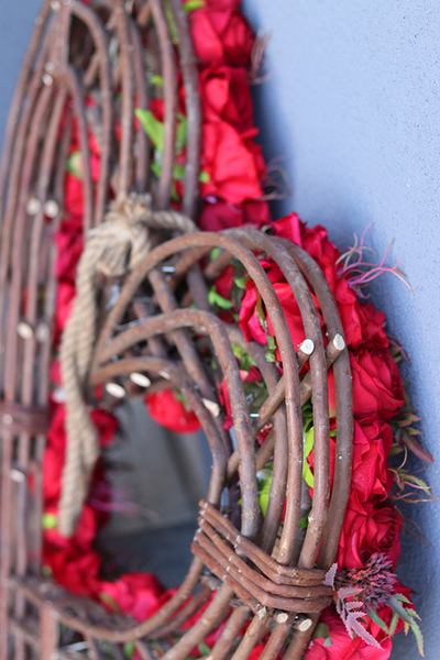 bardzo duże wiklinowe Serce w Czerwieni, wym. 80x80cm 