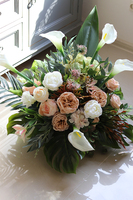 Maria Beige, komplet kompozycji nagrobnych, bukiet + kompozycja