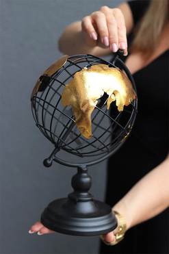 Dionis, metalowy globus, wys.32cm