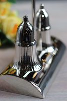 Glamour Spring, solniczka i pieprzniczka na podstawie, nikiel, wym.15.3x8x19cm