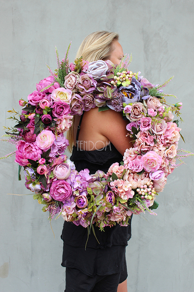 Bella Jesienna, kwiatowy wianek na drzwi, śr.55cm  