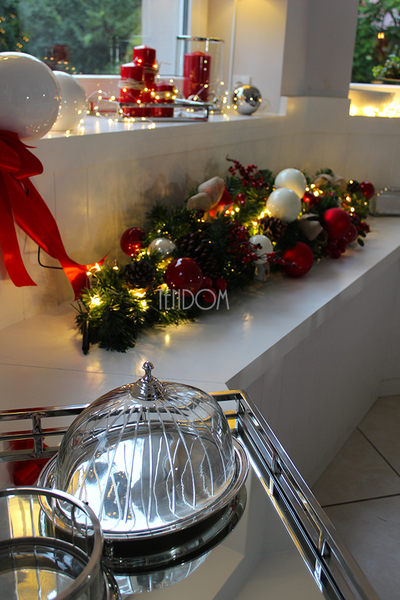 girlanda / dekoracja na stół Karminowa, dł.1.6m