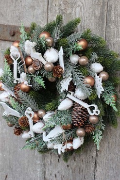 bożonarodzeniowy wianek Klucz do Świąt, śr.28cm  