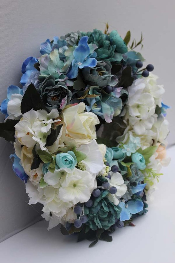 Błękit Nieba Wiosną dekoracyjny wianek na drzwi, mniejszy, śr.32cm 