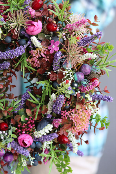 atrakcyjny kwiatowy wianek, Perrasa Heather, wym. 33cm