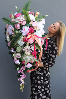 Mellona, duża dekoracja / wiązanka nagrobna, dł.110cm 