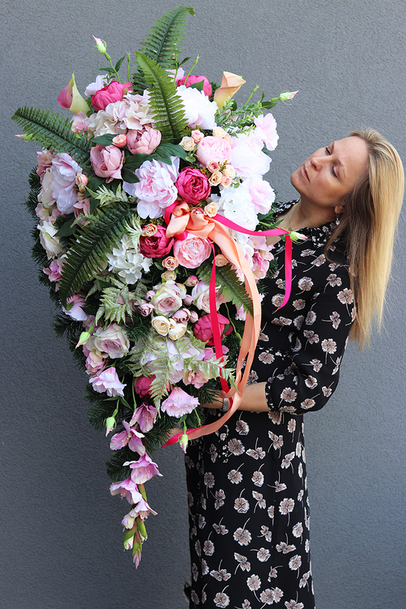 Mellona, duża dekoracja / wiązanka nagrobna, dł.110cm 