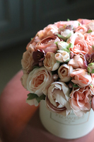 flowerbox z różowymi kwiatami, Pink Sulina, wys.23cm