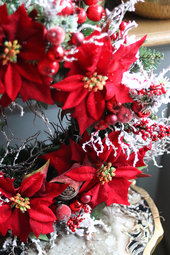 Gwiazda Betlejemska Classic, zimowy wianek, śr.40cm