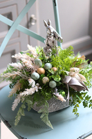 kompozycja / stroik wielkanocny, Zajączek, wys.26cm