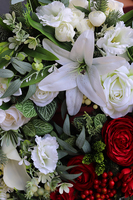 Biel i Czerwień, duży bogaty wianek, śr.60cm