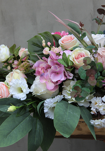 duża dekoracja / wiązanka nagrobna w donicy, Pallena, dł.95cm