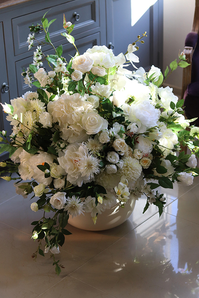 Florencja Biel kompozycja kwiatowa / bukiet, wys.100xśr.85cm 