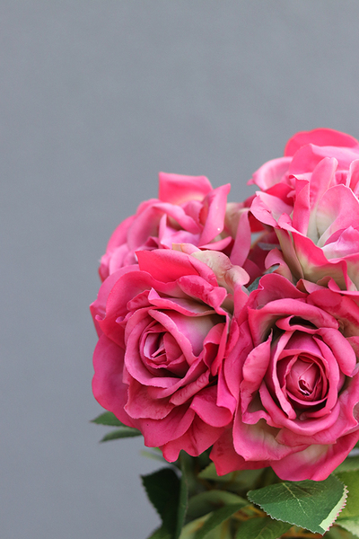 bukiet Premium, róże jak żywe, różowe, 6szt, dł.70cm