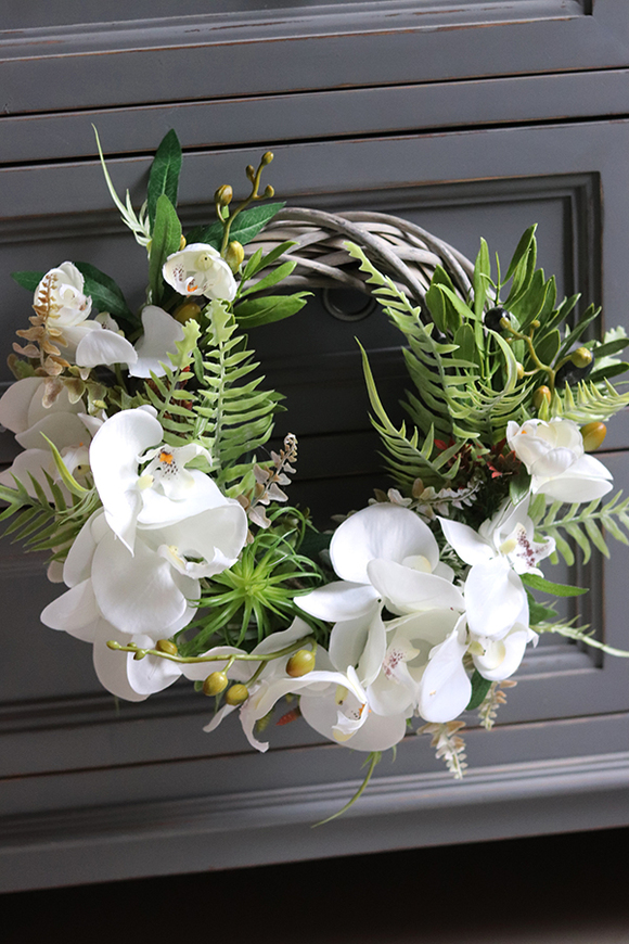 egzotyczny wianek Orchidea Kamoa 2, śr.35cm