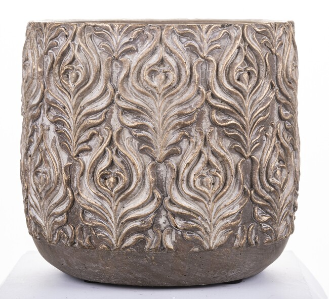 dekoracyjna złota osłonka / doniczka, Dominium, wym.17x17cm