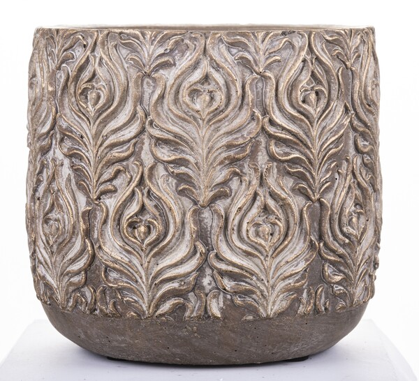 dekoracyjna złota osłonka / doniczka, Dominium, wym.17x17cm