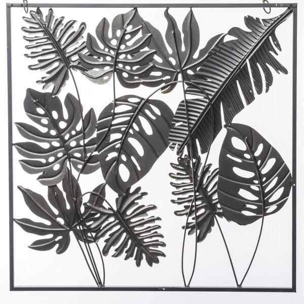 Jungle Glamour 2, złoty decor ścienny, wym.70x70x2cm