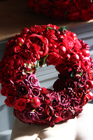 czerwono - bordowy wianek Czerwień, śr.43cm 