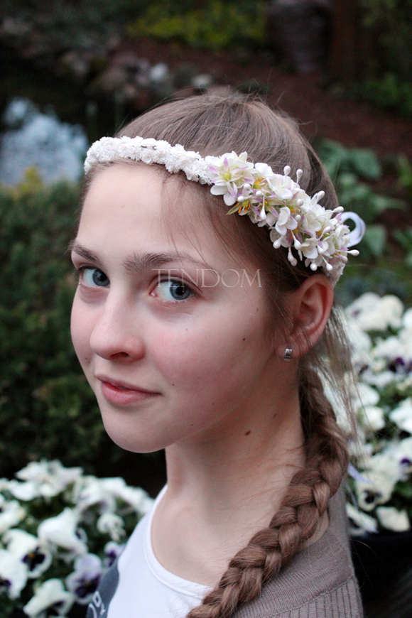 komunijny wianek na głowę Simona, rozmiar uniwersalny, dziecięcy