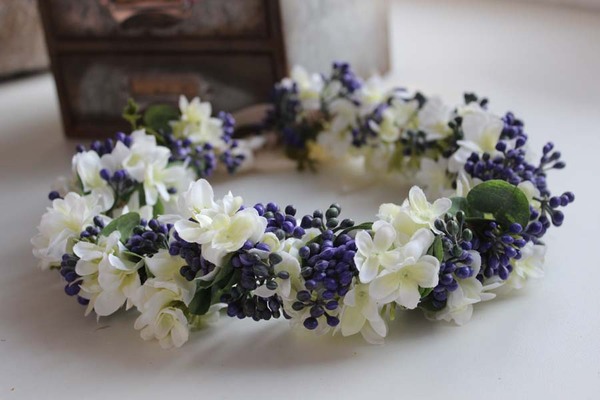 komunijny wianek na głowę Wioleta, rozmiar uniwersalny, dziecięcy