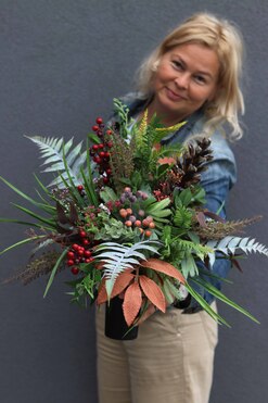 Leśne Runo, bukiet nagrobny, wys.53cm 