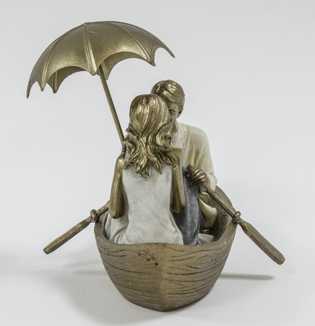 dekoracyjna figurka, Zakochani na Łódce, wym.13x22.5x17cm