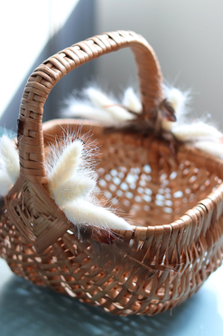 brązowy koszyczek wielkanocny, Natural Easter, wys.23cm 