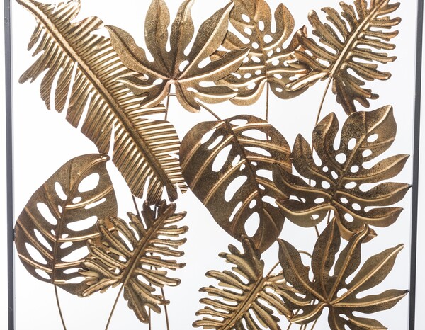 Jungle Glamour 2, złoty decor ścienny, wym.70x70x2cm