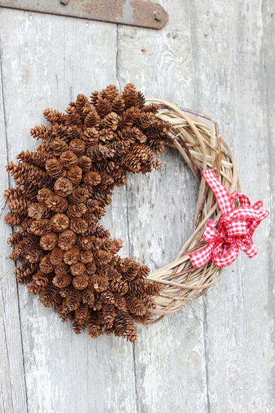 Dekoracje Zimowe wianek / stroik dekoracyjny, szer.40cm