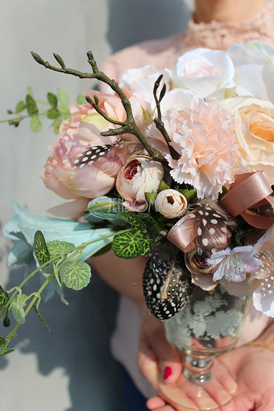 Tesla kompozycja wielkanocna w szklanym naczyniu wys.33cm